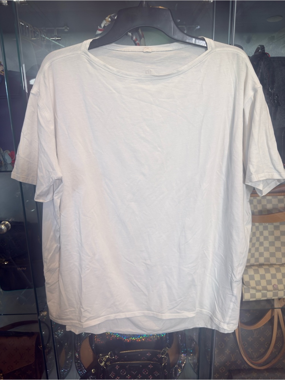 lululemon athletica White Short-Sleeve back in action Crewneck Tee
